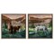 Stupell Industries Country Valley Horses Grazing 2pc Floater Framed Canvas Wall Art Set Design by Kevin Daniel
